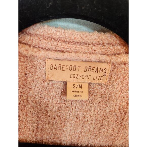 Barefoot Dreams Women Pink CozyChic Lite Shrug Open Front Cardigan Sweater Small - Picture 3 of 6